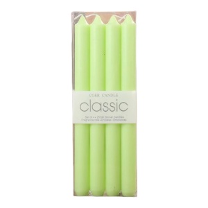 Set 4 Lumanari, Flippy, pentru Suport de Masa, Fara Miros si Fum, din Parafina, 2.2 x 25 cm, Verde