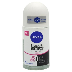 Antiperspirant Roll On, NIVEA, Invisible Clear, 50 ml