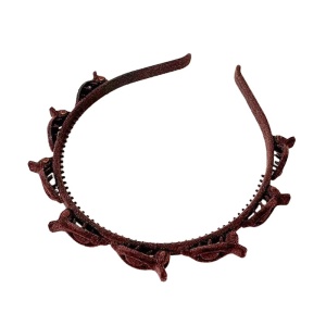 Bentita de Par pentru Femei, Flippy, Agrafa Stil Coreean, Accesoriu pentru Par cu Textura MultiStrat, 13 x 11.5 cm, Coffee