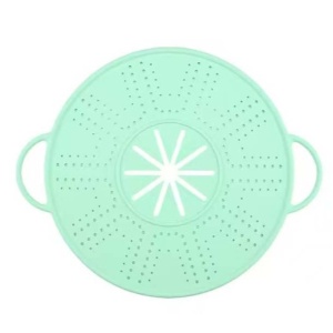 Capac Sita pentru Tigaie, Flippy, 28 inch, Capac din Silicon pentru Scuregere, Rezistent la Remperaturi ridicate, Anti-Stropire, Deflector de Ulei, Verde deschis