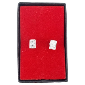 Cercei Dama Argint 925, Jolie, Model Dreptunghiulari cu Pietre, 1.7 g per unitate, Argint