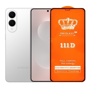 Folie Securizata pentru Samsung Galaxy S25 Edge, Flippy, Sticla de Protectie Compatibila cu Samsung Galaxy S25 Edge, Full Cover Series 111D, 10H GLASS, Margini Negre, Transparent