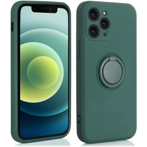 Husa protectie Flippy compatibila cu Apple iPhone 7/8/SE 2020 Liquid Silicone Ring cu suport rotativ Verde
