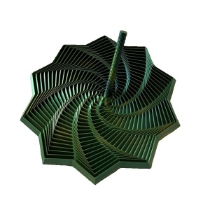Jucarie Decompresie, Flippy, Model Stea 3D, DuoChrome, Maner Spirala, Turn Magic Geometric, Multiple Forme, Anti-stress, 11 cm, Negru/Verde