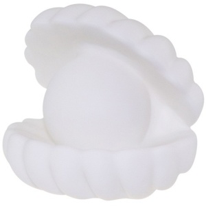 Lampa de Veghe, Flippy, Model Scoica cu Perla, Lumina Calda, 6x5 cm, Led, Baterii Incluse 3 x LR44, Alb