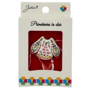 Martisor Brosa Mica in Cutie, Jolie, Design cu Mesaj, Dimensiune 2.5-3 cm, Material Metal, Model Ie Traditionala