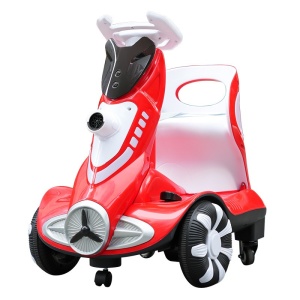 Masinuta electrica cu telecomanda pentru copii, Flippy, roti spate rotire 360, 3- 6 ani, curea siguranta, baloane de sapun, lumini si sunete, self