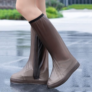 Protectie Incaltaminte pentru Ploaie si Noroi, Flippy, Impermeabila, Talpa Antiderapanta, cu Fermoar si Capsa, Inaltime 40 cm, Marime XXXL 44-45, Maro
