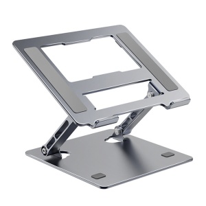 Stand Laptop si Tableta, Flippy, Suport Laptop Ergonomic, Pliabil, Ajustabil pe Inaltime, Portabil, Anti Alunecare, 27.7 x 27.7 x 5 cm, Gri Inchis