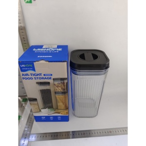 Cutie de Depozitare Alimente, Flippy, tip Container, 2.5L, Recipiente pentru Cereale in Bucatarie, Transparente cu Capac Negru - Img 2