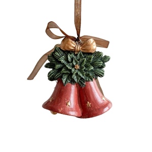 Decoratiune de Craciun, Flippy, pentru Brad, Model Clopotei, 8 x 7 cm, din Rasina, Multicolor