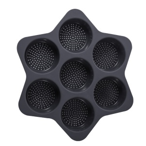 Forme de Silicon pentru Copt, Flippy, 7 Forme Rotiunde, pentru Burgeri si Prajituri, 38.5 x 4 cm, Negru