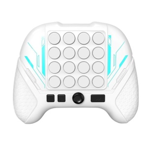 Jucarie Interactiva Pop It, Flippy, Tip Consola, Anti-Stres, 5 Moduri de Joc, din ABS si Silicon, +3 Ani, Sunete si Lumini Model Controller, Alb