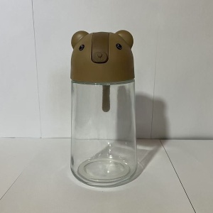 Recipient de ulei, Flippy, Model Ursulet, Sticla pentru Lichide de Bucatarie, Inchidere Deschidere Automata, 18.5 x 13 cm, Volum 630 ml, Maro - Img 2