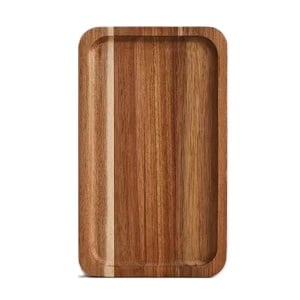 Tava din Lemn, Flippy, Dreptunghiulara, pentru Alimente sau Decor, 20 x 12 x 1.5 cm, Natur