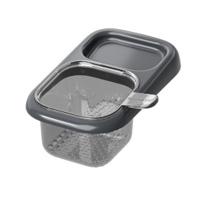 Cos de Scurgere pentru Chiuveta, Flippy, din ABS, cu Maner si Ventuza, Multifunctional, 22 x 13 x 8.5 cm, Gri
