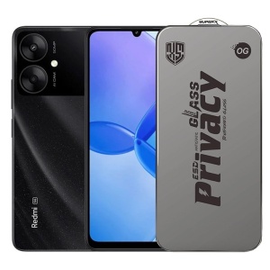 Folie de Protectie pentru Xiaomi Redmi 13R, Flippy, Sticla Securizata ESD Antistatica, Super-X Privacy OG, Margini Negre, 0.30 mm, Transparent Inchis