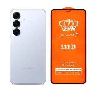 Folie Securizata pentru Samsung Galaxy S25, Flippy, Sticla de Protectie Compatibila cu Samsung Galaxy S25, Full Cover Series 111D, 10H GLASS, Margini Negre, Transparent