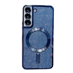 Husa de Protectie 2 in 1, Flippy, Husa pentru Samsung Galaxy S23 Ultra, Glitter Chrome Magsafe, din TPU, Magnetica, cu Protectie Lentila, Albastru Marin