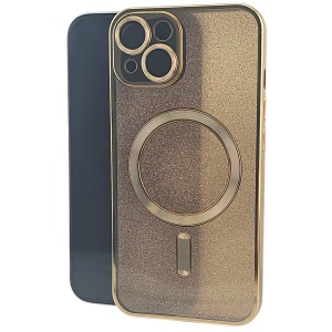 Husa de Protectie 2 in 1, Flippy, pentru Apple iPhone 14, Compatibila MagSafe, Magnetica, cu Protectie Lentila, din TPU, Auriu