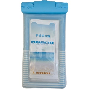 Husa subacvatica Cushion Waterproof Flippy, Snowproof, Universala, Dungata, cu Snur, pentru telefon sau documente, Bleu