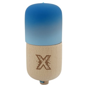 Kendama Pill X Originala, Flippy, Profesionala Model Rubber Grip Pilula, din Lemn, Varsta 9+, Ata 62/65 cm, 11 x 5 x 5 cm, Gradient Albastru/Albastru deschis
