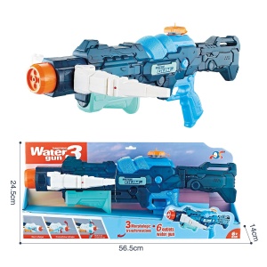 Pistol cu Apa, Flippy, +6 Ani, Rezervor 700 ml, 4 Moduri de Stropire, din Plastic, 56 x 37 x 23 cm, Albastru