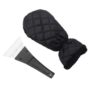 Set Manusa si Racleta pentru Zapada, Flippy, Impermeabila, Izolatie de Bumbac, 31 x 15 cm, Negru