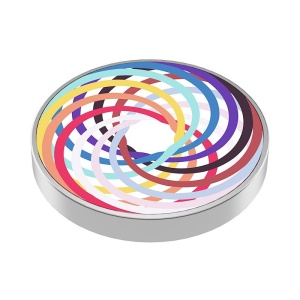 Spinner Giroscopic Metalic, Flippy, Jucarie Rotativa Anti-stres, Otel Inoxidabil, 3.8 x 0.6 cm, Efect Optic Spirala Hipnotica, Model Spirala Multicolor