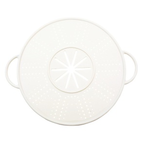 Capac Sita pentru Tigaie, Flippy, 28 inch, Capac din Silicon pentru Scuregere, Rezistent la Remperaturi ridicate, Anti-Stropire, Deflector de Ulei, Alb