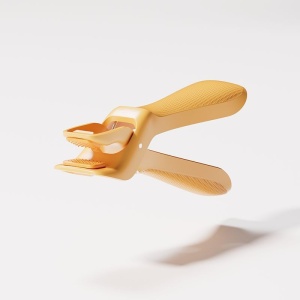 Cleste pentru Boluri, Flippy, Anti-Alunecare, din ABS si Silicon, Extindere, pentru Oale, Tigai, de Uz Casnic, Rezistent la Temperaturi Inalte, 16x 10.5 x 3.6 cm Galben