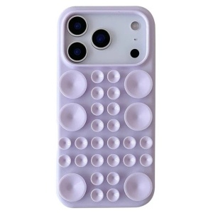 Husa cu Ventuze, Flippy, Compatibila iPhone 17 Air, din Silicon, Interior Microfibra, Mov