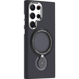 Husa de protectie Flippy, cu incarcare Wireless, Tehnologie Magsafe, TPU, Inel magnetic rotativ cu functie de suport, pentru Samsung Galaxy S23, Negru