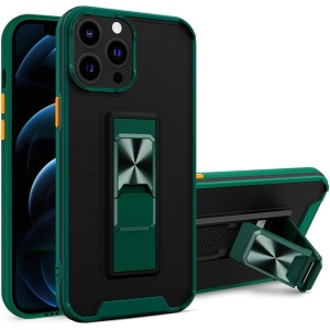 Husa Telefon, Flippy, Compatibila Apple iPhone 13 Mini, Carcasa Defender Sergeant Brave, Magnetic, cu Suport, Verde Inchis