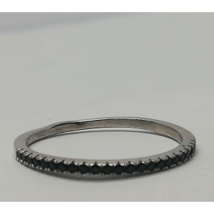 Inel Argint 925 cu Minizirconii Negre, M53, 1.23 g