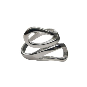Inel pentru Dama Argint 925, Jolie, Model Sarpe Dublu 5.3 gr, Marimea 55, 2.5 x 2 cm, Argintiu