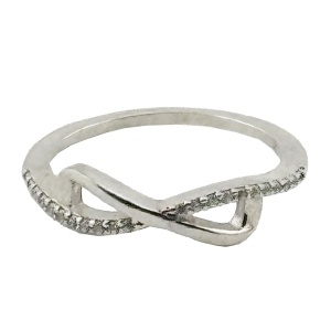 Inel pentru Dama, Jolie, Argint 925, Model Infinit cu Zirconiu, 2.2 g, 2.5 cm x 1.5 cm, Marimea 59, Argintiu