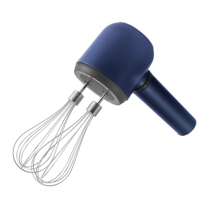 Mixer Electric fara Fir, Flippy, Mixer pentru Oua Smantana Frisca, Maner Plastic, Usor de Utilizat si Depozitat, 20 x 8.5 x 14.5 cm, Albastru Inchis