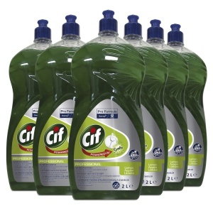 Pachet CIF Professional Lemon – Detergent Universal pentru Spalarea Manuala a Vaselor, Parfum de Lamaie, 6x2 L