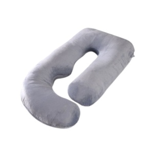 Perna pentru Gravide, Flippy, Perna de Sarcina, Detasabila si Lavabila, Ergonomica Tip J, Captuseala din Poliester, 155 x 75 x 60 cm, Gri