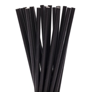 Set 100 Paie, Flippy, din Hartie, 20 cm, Model Uni, Negru