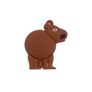 Breloc de Chei Brainrot, Flippy, Figurina Capybara, din Silicon, 4 cm, Maro