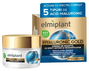 Crema de Noapte, Elmiplant, Hyaluronic Gold, 50 ml