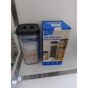 Cutii de Depozitare Alimente, Flippy, Set din 2 Cutii de Tip Container de 1.2 si 2.5 l, Recipiente pentru Cereale in Bucatarie, Transparente cu Capac Negru - Img 2