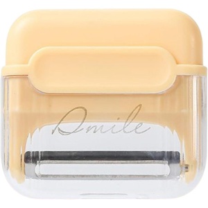 Decojitor/Curatator manual de legume si fructe, Flippy, portabil, cu magnet, doua lame, Inox, Galben, 6.7x6x1.6 cm