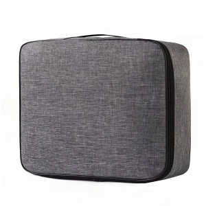 Geanta pentru Depozitare Acte si Documente, Flippy, 1 Compartiment mare cu Curele Interioare, Impermeabila, 37 x 10.5 x 27 cm, Gri