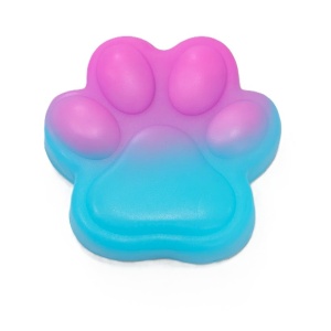 Jucarie Antistres Squishy, Flippy, cu Revenire Lenta, Labuta de Pisica Pufoasa, 7.5 cm, Ambalaj Transparent, Model 270512, Albastru/Roz