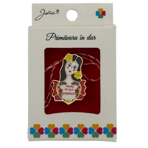 Martisor Brosa Mica in Cutie, Jolie, Design cu Mesaj, Material Metal, Dimensiune 2.5-3 cm, Model Traditional Mama
