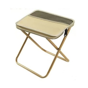 Scaun Taburet Pliabil pentru Camping, Flippy, pentru Adulti, Scaun Portabil, Pescuit, din Panza Oxford si Cadru Metalic, Mic 26 x 24 x 24 cm, Bej