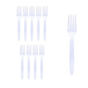 Set 10 Furculite de Unica Folosinta, Flippy, Plastic, 15.5x2.5 cm, Alb